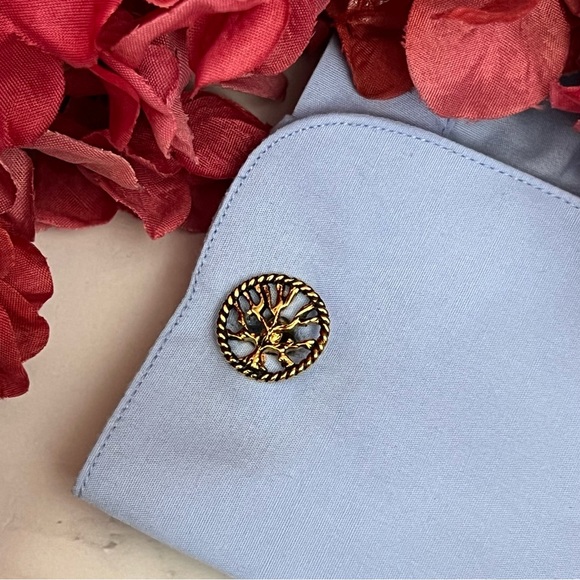 Twisted Antiqued Gold Tree of Life Cufflinks - Picture 12 of 16